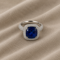 Shining Silver Ring with Sapphire