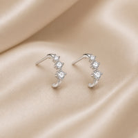 White gold earrings with small zircons