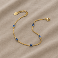 Gold Chain Bracelet with Zirconia