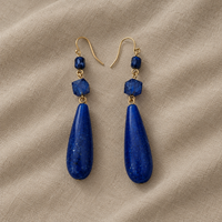 Gold Drop Earrings with Sapphires