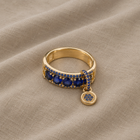 Blue Crystal Engagement Ring