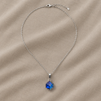 Iconic Blue Crystal Pendant Necklace