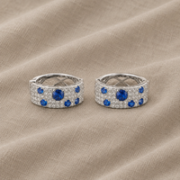 Iconic Hoop Earrings with Blue Zirconia