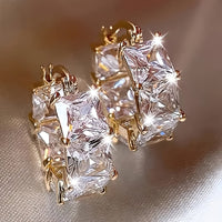 Vintage Boho Clear Cubic Zirconia Drop Earrings