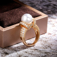 Gold Three-Pearl Ring