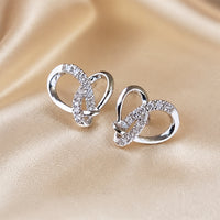 Geometric Stud Earrings in Zirconia and White Gold
