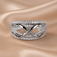 "Infinite" Ring in White Gold Plated Zirconia