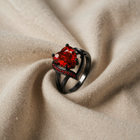 Heart Ring in Ruby Silver