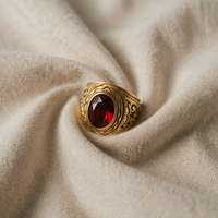 Engraved Ruby Gold Ring