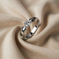 Minimalist Zirconia Ring with White Gold