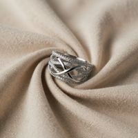 "Infinite" Ring in White Gold Color Zirconia