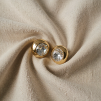 Timeless Gold-Colored Earrings with Zirconia