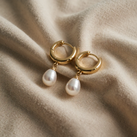 Timeless Pearl Drop Huggie Earrings
