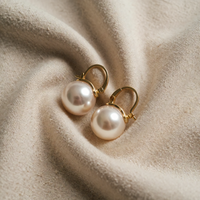 Gold Pearl Hook Earrings