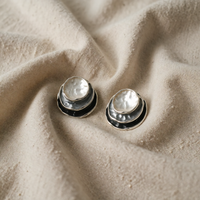 Ocean Hand-Painted Earrings with Layered Design