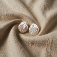 Organic Pebble Silver Stud Earrings