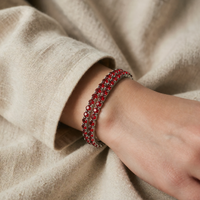 Tennis Bracelet in Silver and Ruby