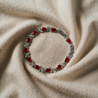Silver Ruby Swirl Bracelet