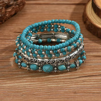 Bohemian Turquoise Bead Stacking Bracelet Set