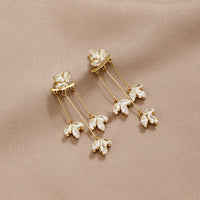 Lotus Crystal Waterfall Earrings