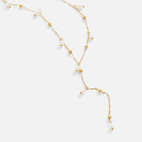 Pearl Drop Lariat Necklace