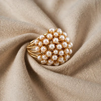 Gold Inlaid Pearl Ring