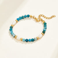 Turquoise Blue Pearl Bracelet